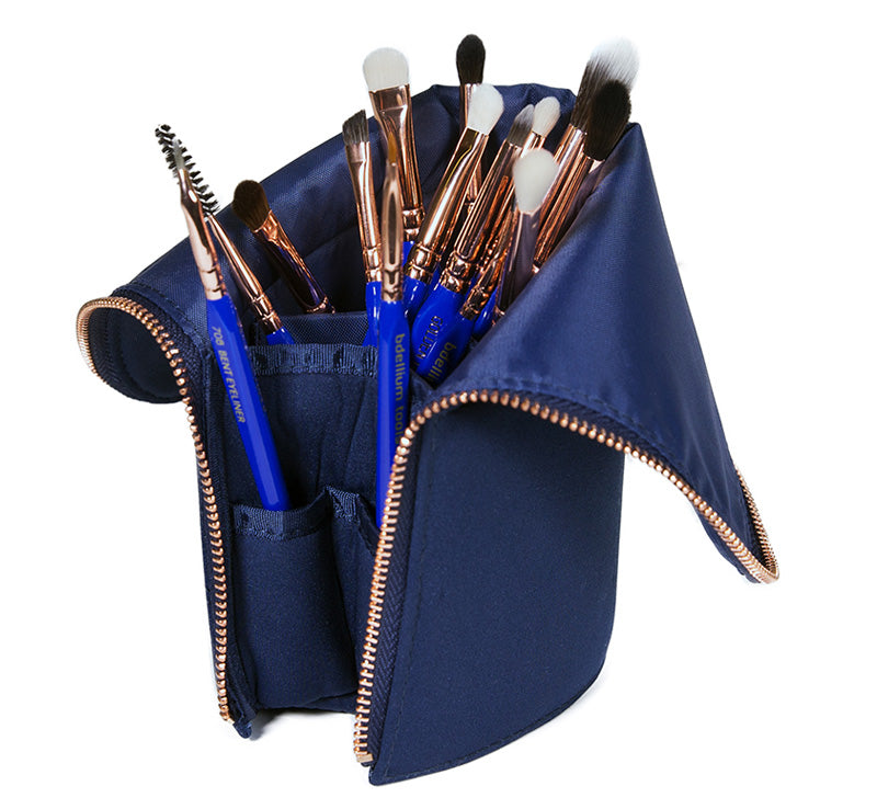 GOLDEN TRIANGLE EYES ONLY COMPLETE 15pc BRUSH SET WITH POUCH - VALUED AT $396