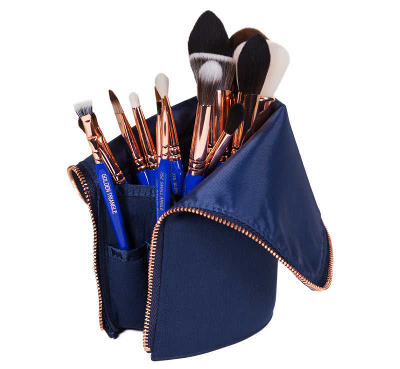 GOLDEN TRIANGLE PHASE II COMPLETE 15pc BRUSH SET WITH POUCH - VALUED AT $479